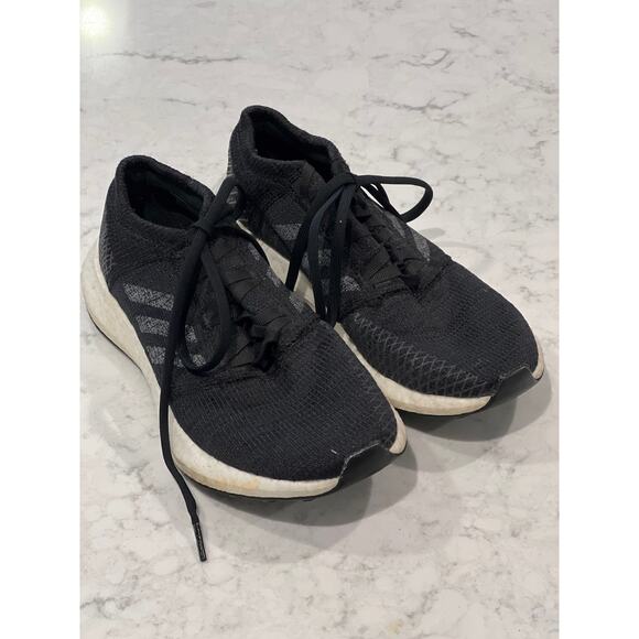 Adidas Women’s Pureboost Go Running Fitness Active Lace Up Sneakers Size 5 Black - Picture 1 of 7